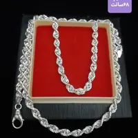 زنجیر نقره مردانه کد 190 مدل طنابی مهر 925 و ATA طول 68 سانت وزن 61 گرم کیفیت عالی ارسال رایگان به تمام نقاط کشور