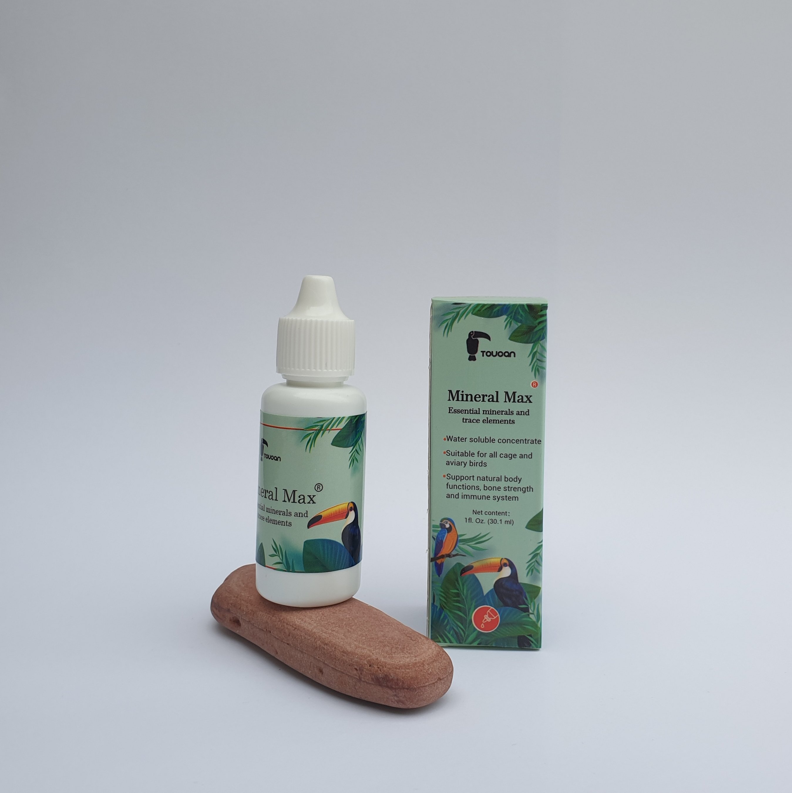 قطره مینرال برند توکان مناسب پرندگان زینتی مانند مرغ عشق مرغ مینا عروس هلندی و 