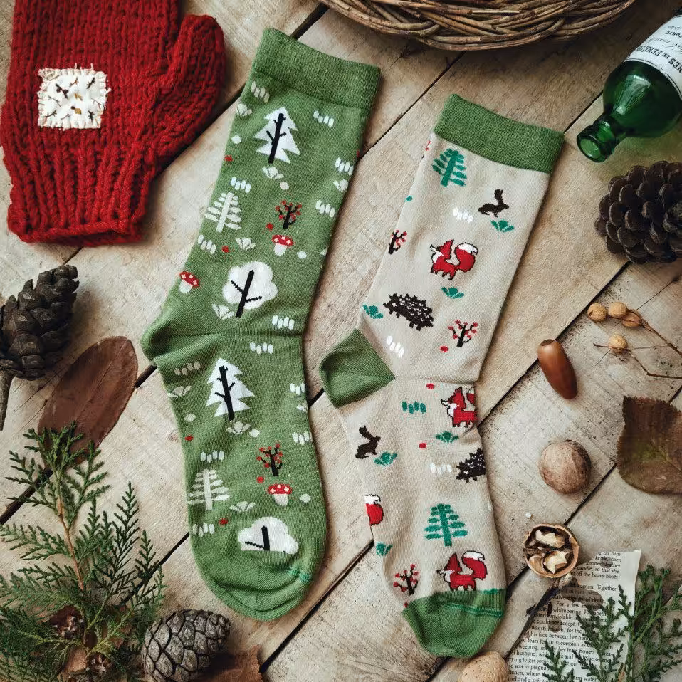 جوراب نیم ساق مدل کاج لنگه به لنگه