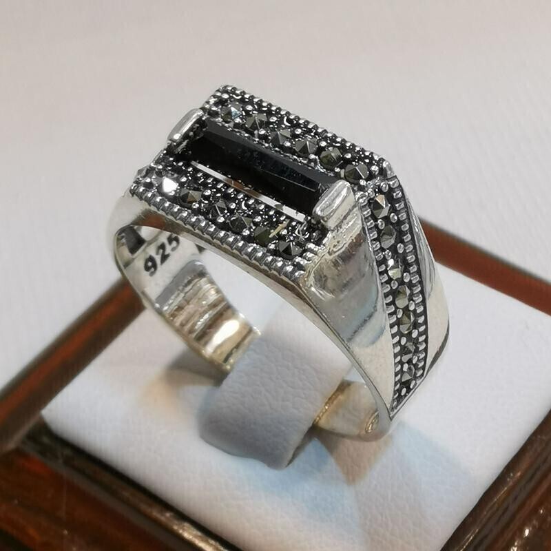 289-انگشتر نقره اونیکس عیار 925 اسپرت ترک کد 62