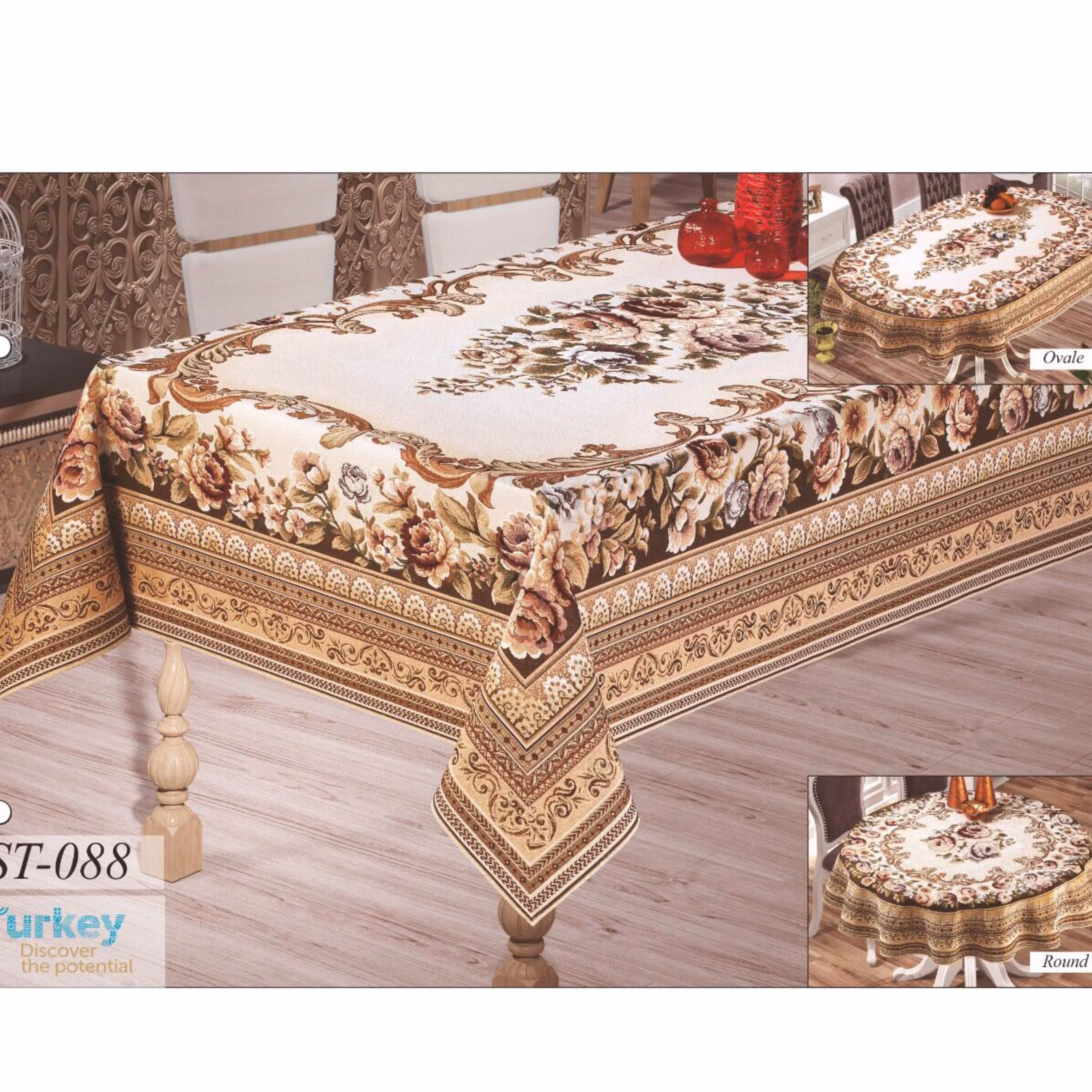 رومیزی ناهارخوری 8 نفره ترک ساگول تک استیل مدل ST088