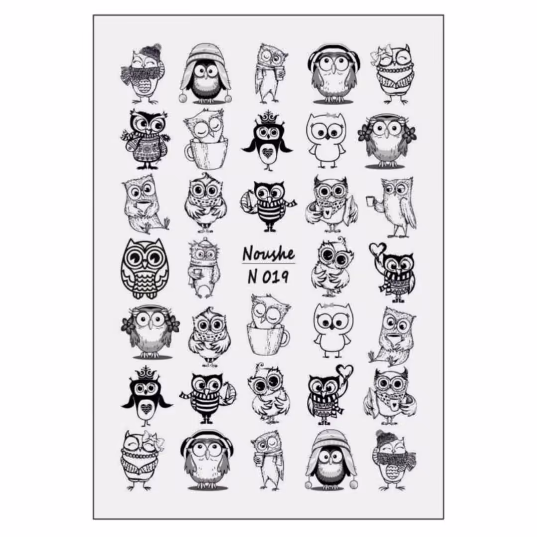 لنز ناخن طرح جغد کد 019