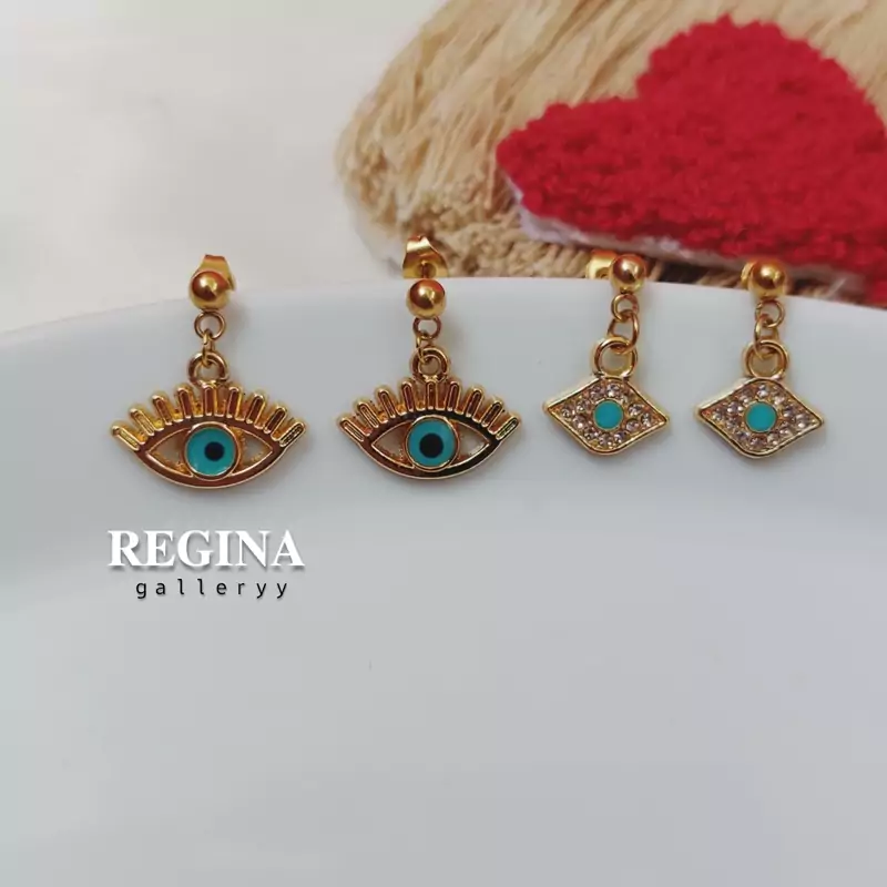 گوشواره چشم نظر استیل رنگ ثابت پس کرایه