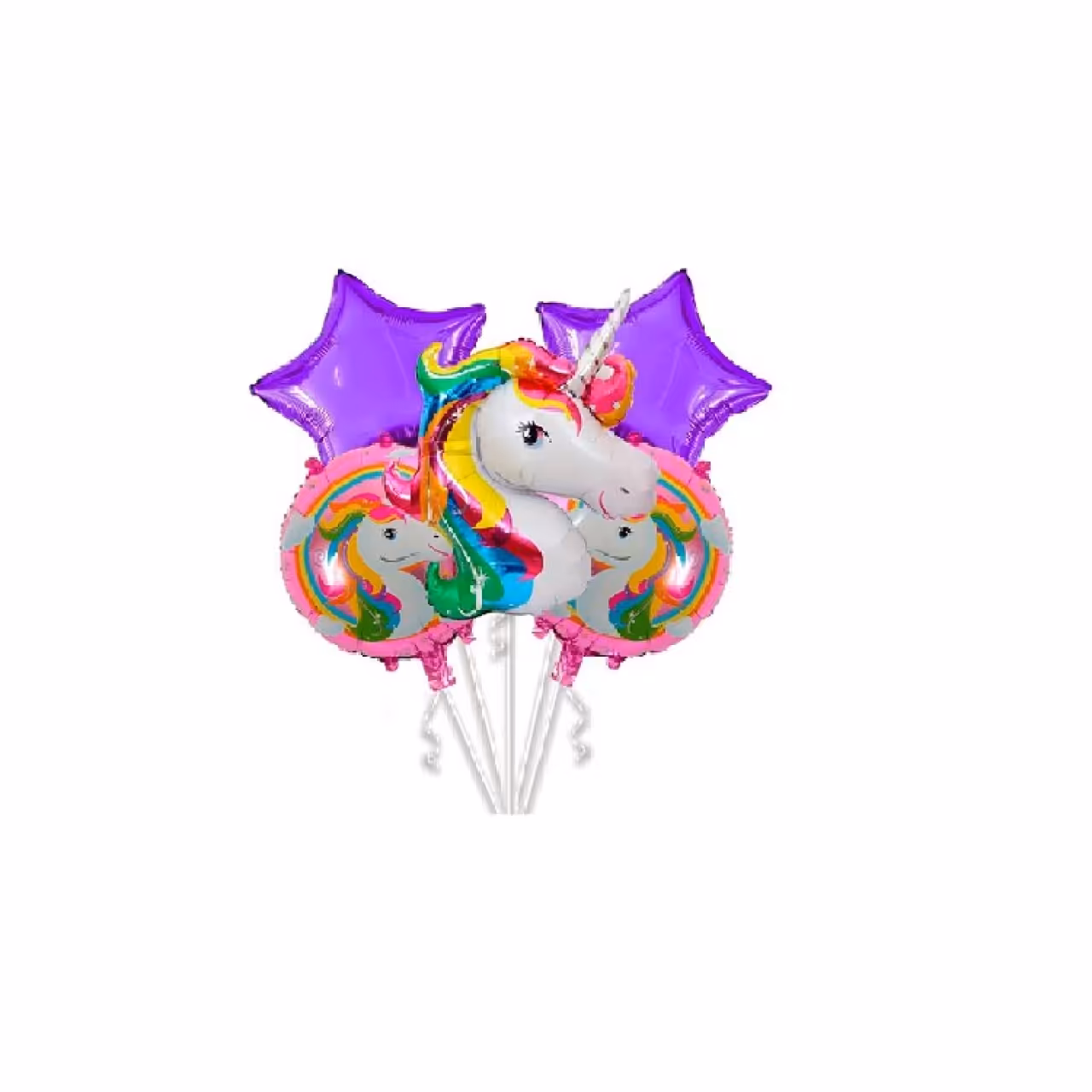 بادکنک فویلی پنج تکه اسب تک شاخ (یونیکورن)