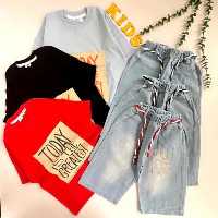 تیشرت شلوارک جین اسپرت