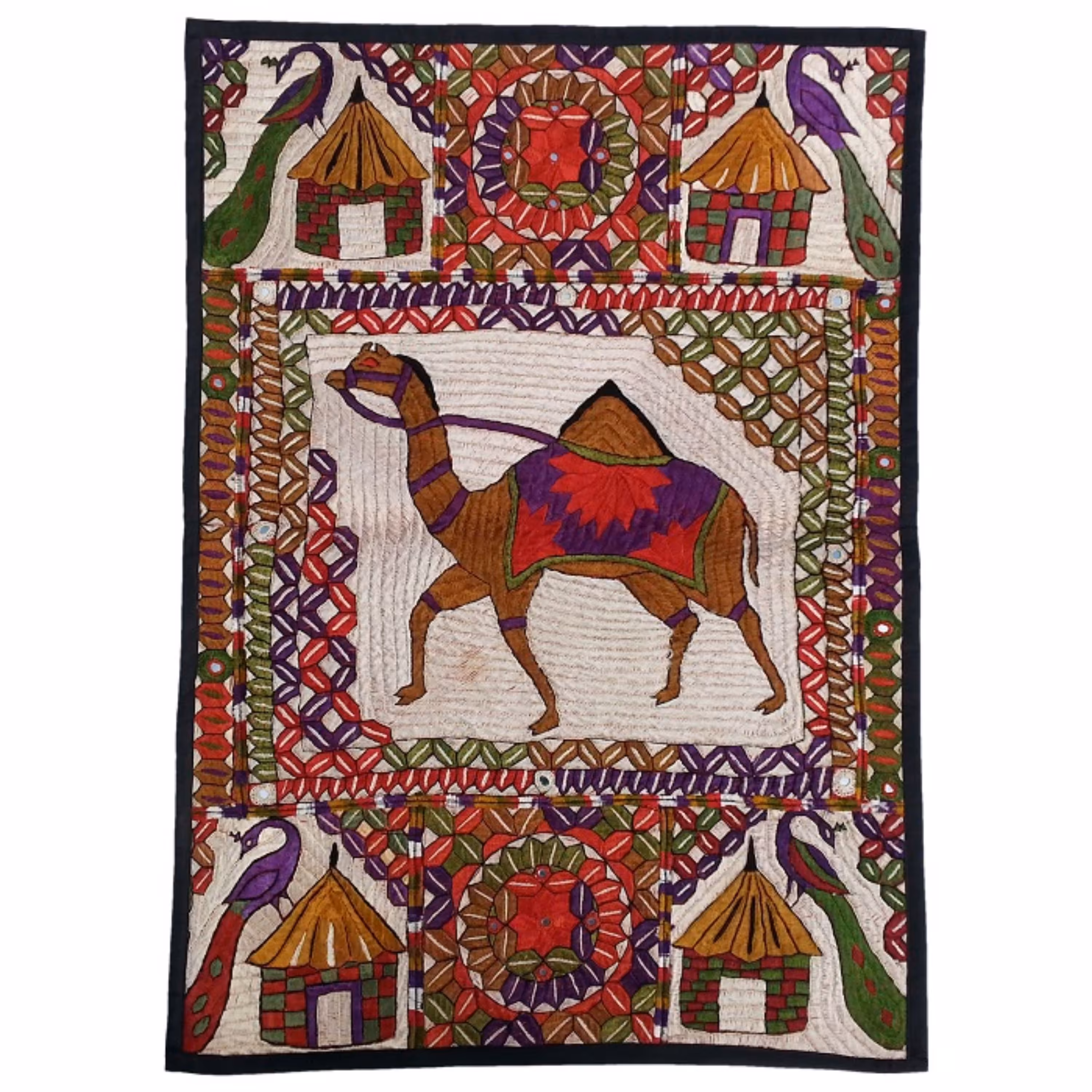 رومیزی سوزن دوزی ابریشم دیوار کوب کد GHAAB16 