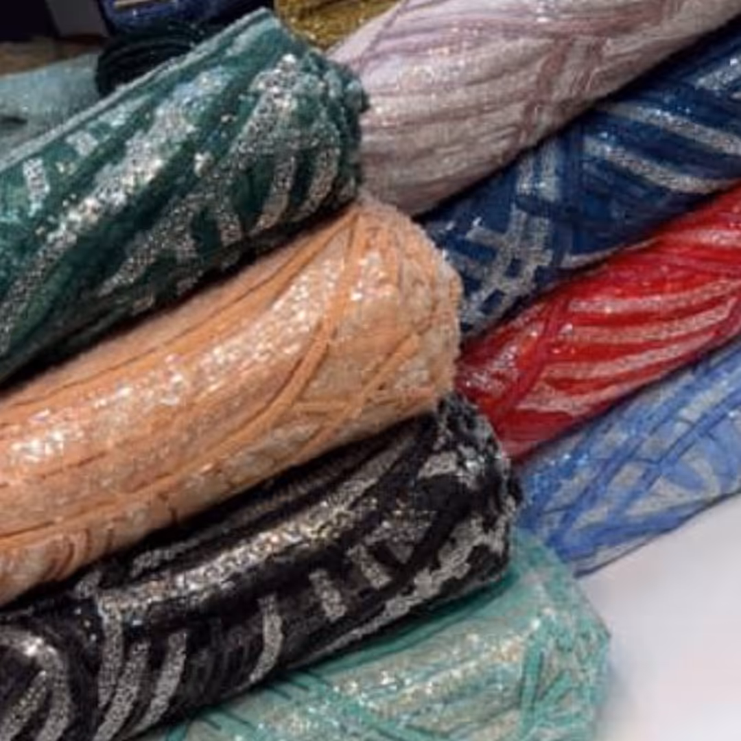 پارچه مجلسی کارشده با کریستال