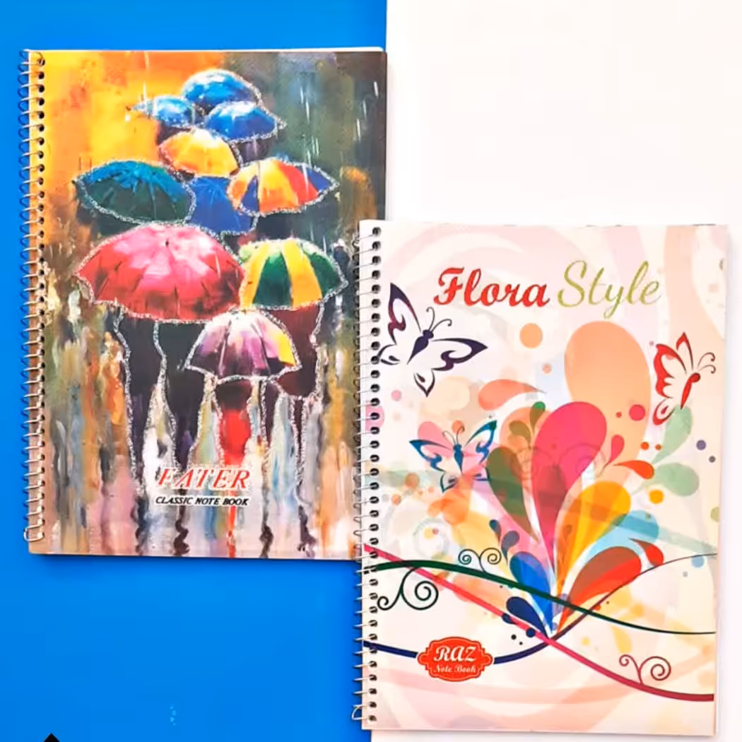 دفتر سیمی 50 برگ  انگلیسی در دو طرح 