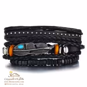 پک دستبند زنانه مردانه 3 تکه جیپسی پر BNG376B0