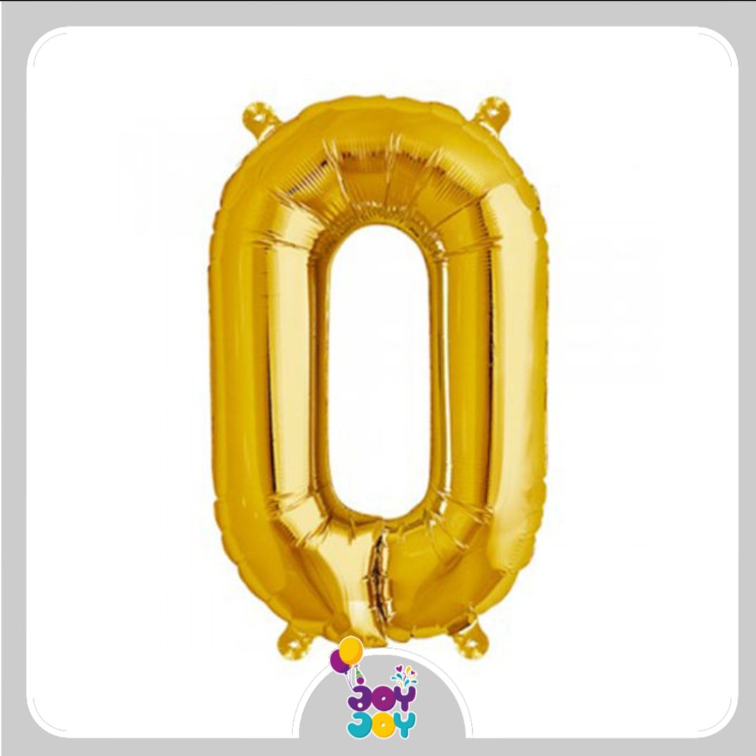 بادکنک فویلی حرف او طلایی - فویلی حرف o طلایی