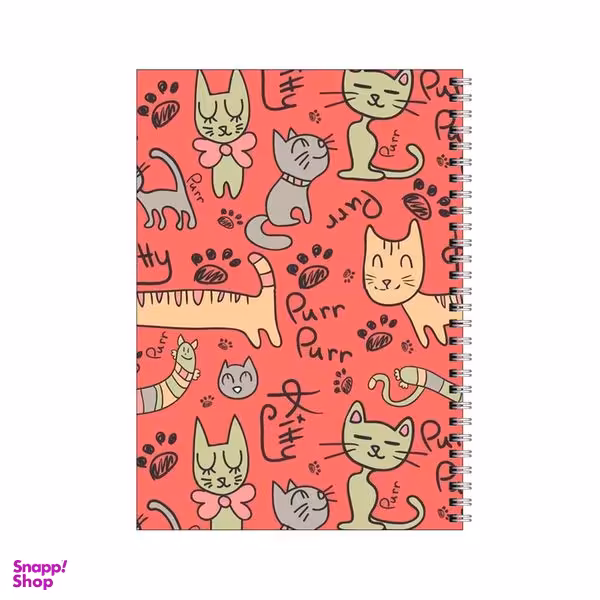 دفتر مشق 80 برگ بامبیلیپ طرح پترن گربه گلبهی کد 0746380