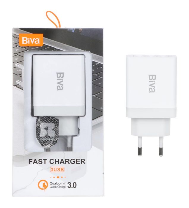 شارژر دیواری بیوا 30 وات مدل HC-13 (سه پورت)