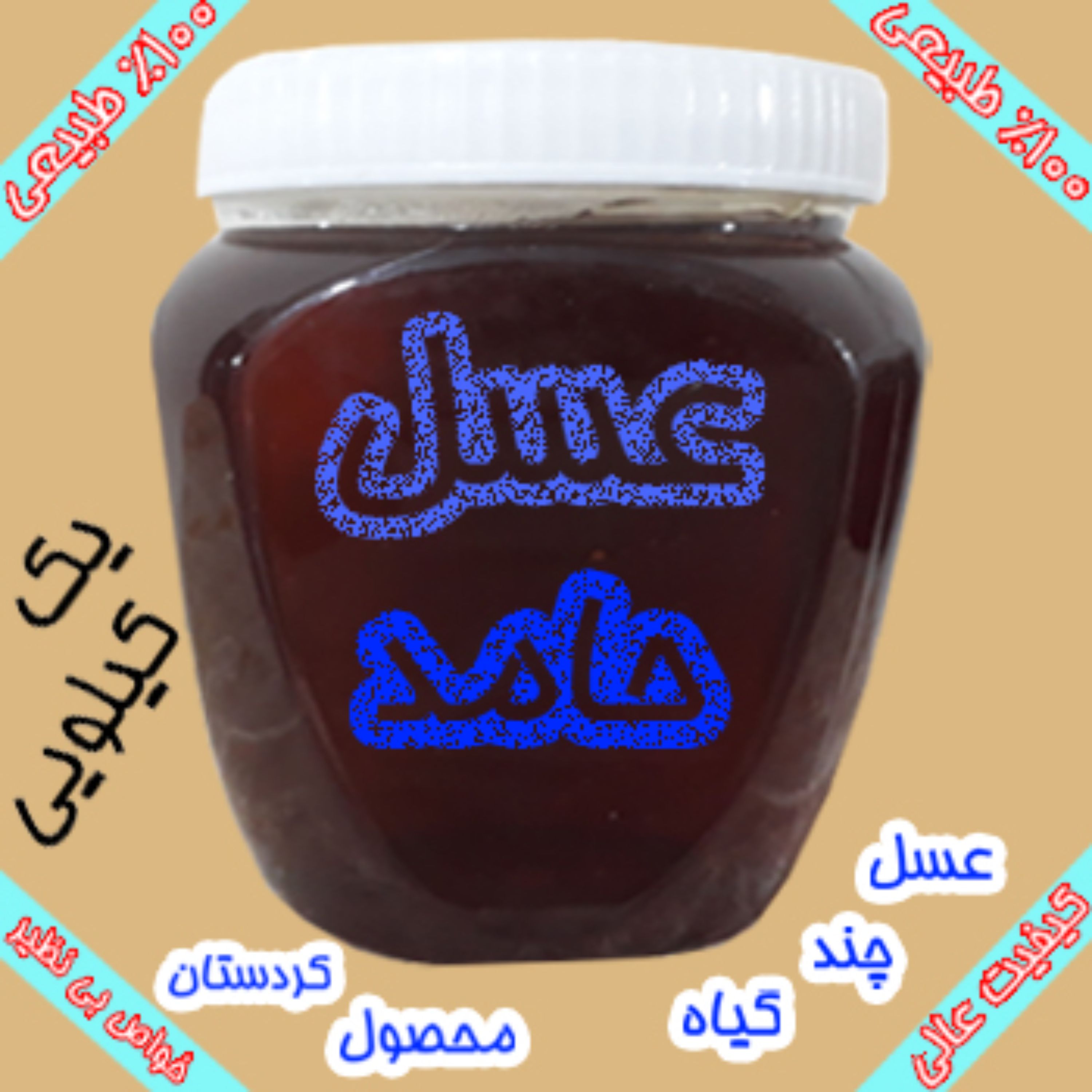 عسل چند گیاه 100 درصد طبیعی کردستان - بدون موم - یک کیلویی