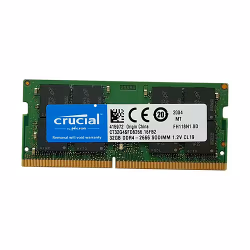 رم لپ تاپ کروشیال با فرکانس 2666 مگاهرتز با حافظه 32 گیگابایت