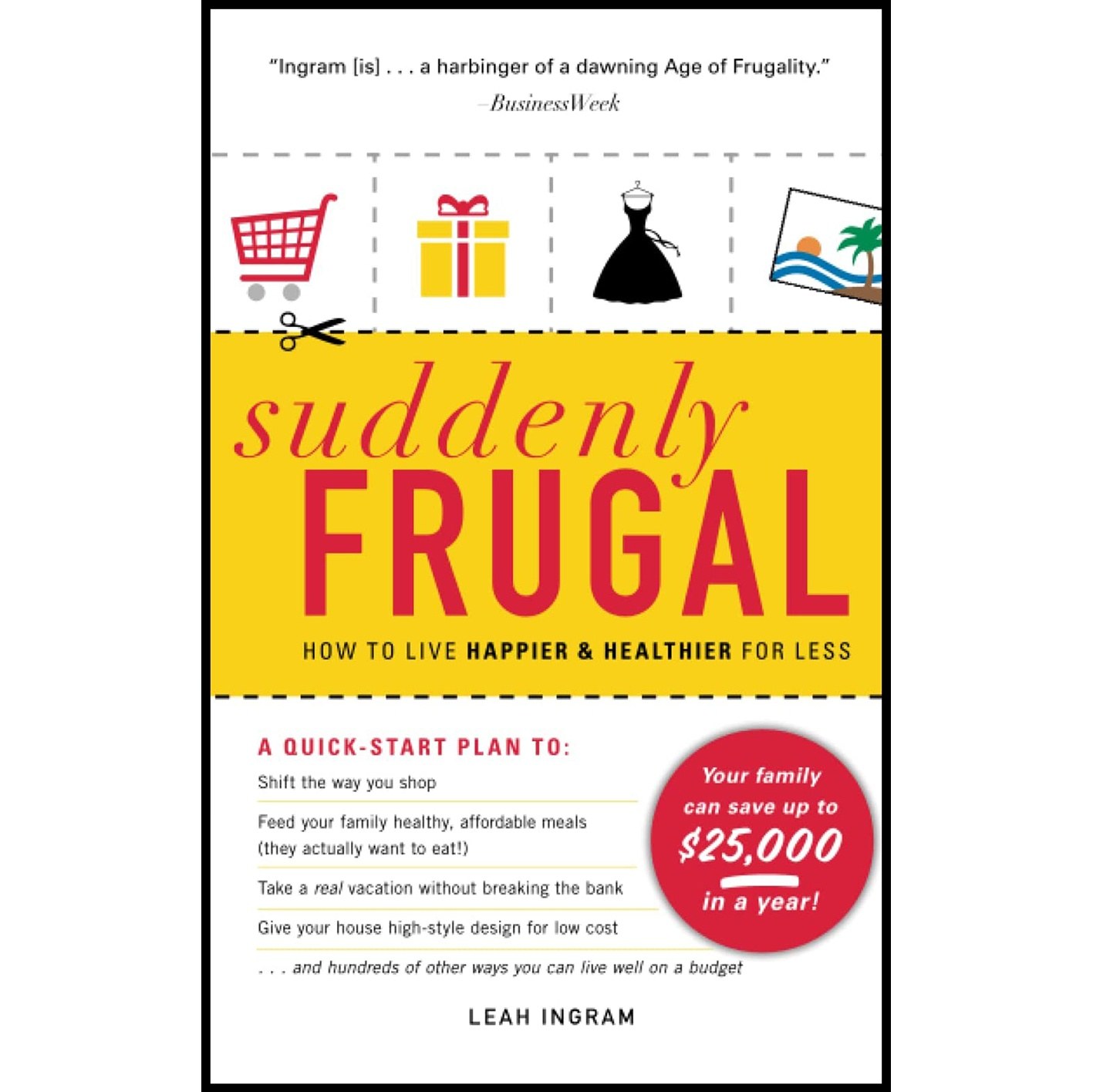 کتاب زبان اصلی Suddenly Frugal اثر Leah Ingram انتشارات Adams Media