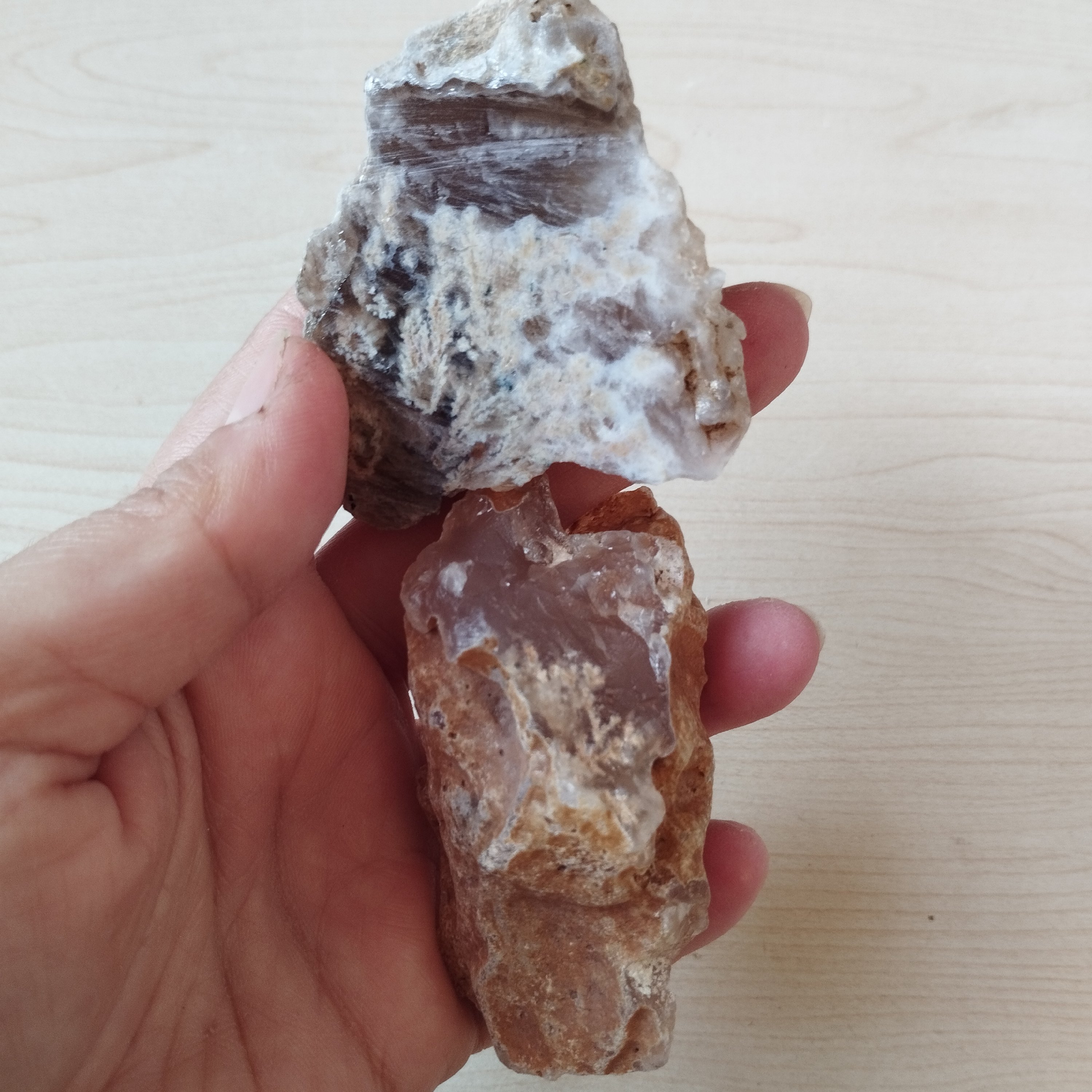  سنگ عقیق شجر  اصل دو عدد با درختان مشخص معدنی و اصل با رنگ طبیعی