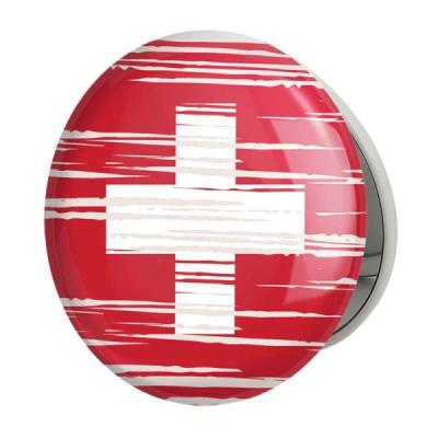 آینه جیبی خندالو طرح پرچم سوئیس مدل تاشو کد 20419