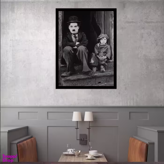 تابلو بکلیت طرح مشاهیر سینمای جهان چارلی چاپلین مدل قاب شاسی B-S9727