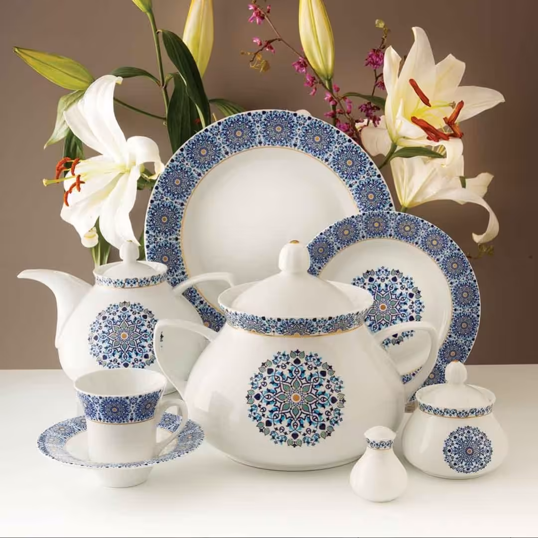 سرویس چینی زرین طرح سلطانیه (درجه عالی) 108 پارچه 12 نفره - ارسال رایگان با باربری به مرکز استان