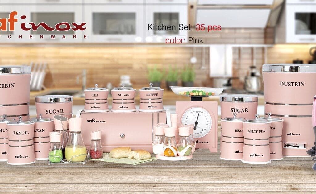 ست سرویس آشپزخانه 35 پارچه در چهار رنگ SAFINOX