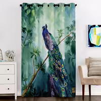 پرده پنجره مخمل پانچ پرنده سایز 138 در 270 مدل C6-316 شرکت رنس