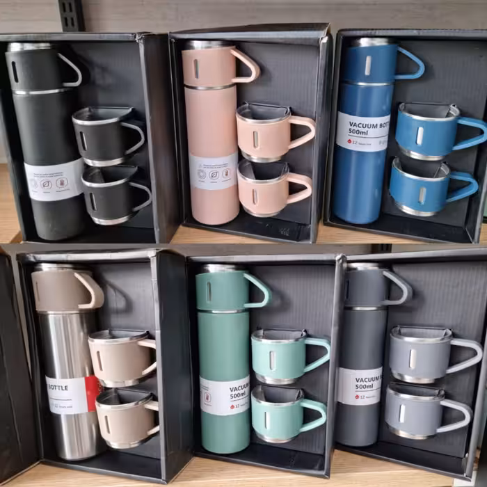 فلاسک 500 میل + 3 فنجان 
6 رنگ جور کد خونه رنگی یک عددی 