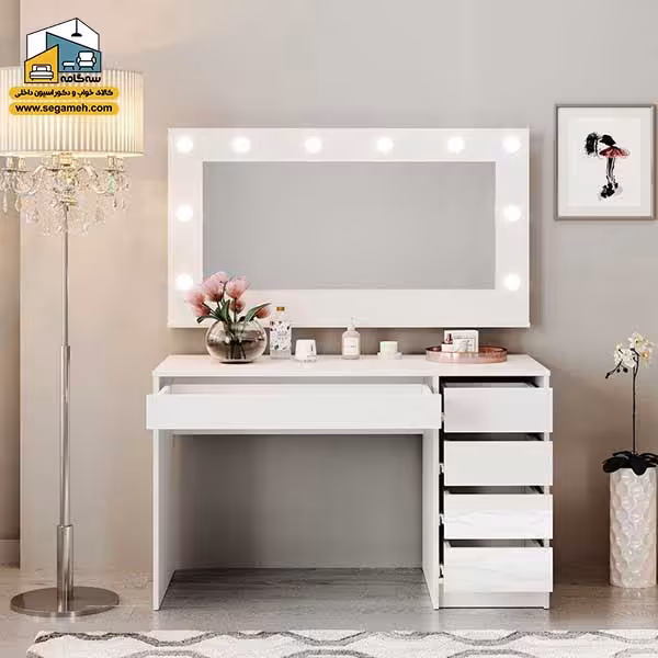 میز آرایش لامپ دار کد DMP107 - فروشگاه سه گامه