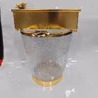 سطل وجادستمالی شیشه ترک طلایی