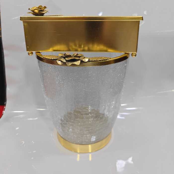 سطل وجادستمالی شیشه ترک طلایی