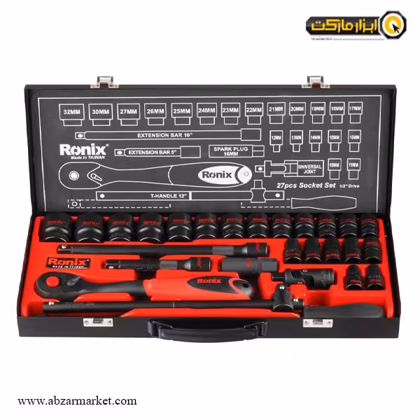 جعبه بکس رونیکس 27 پارچه 1/2 اینچ مدل RH-2627