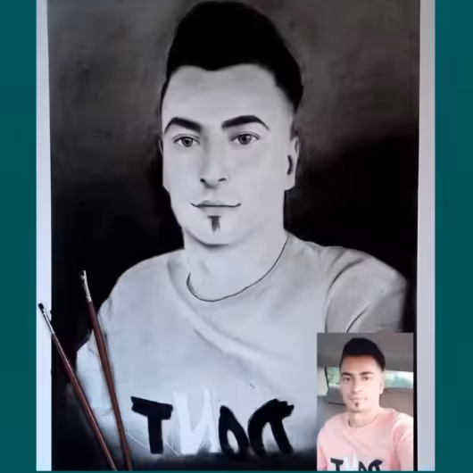 طراحی چهره سیاه قلم در سایزa2