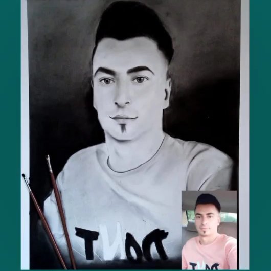 طراحی چهره سیاه قلم در سایزa2