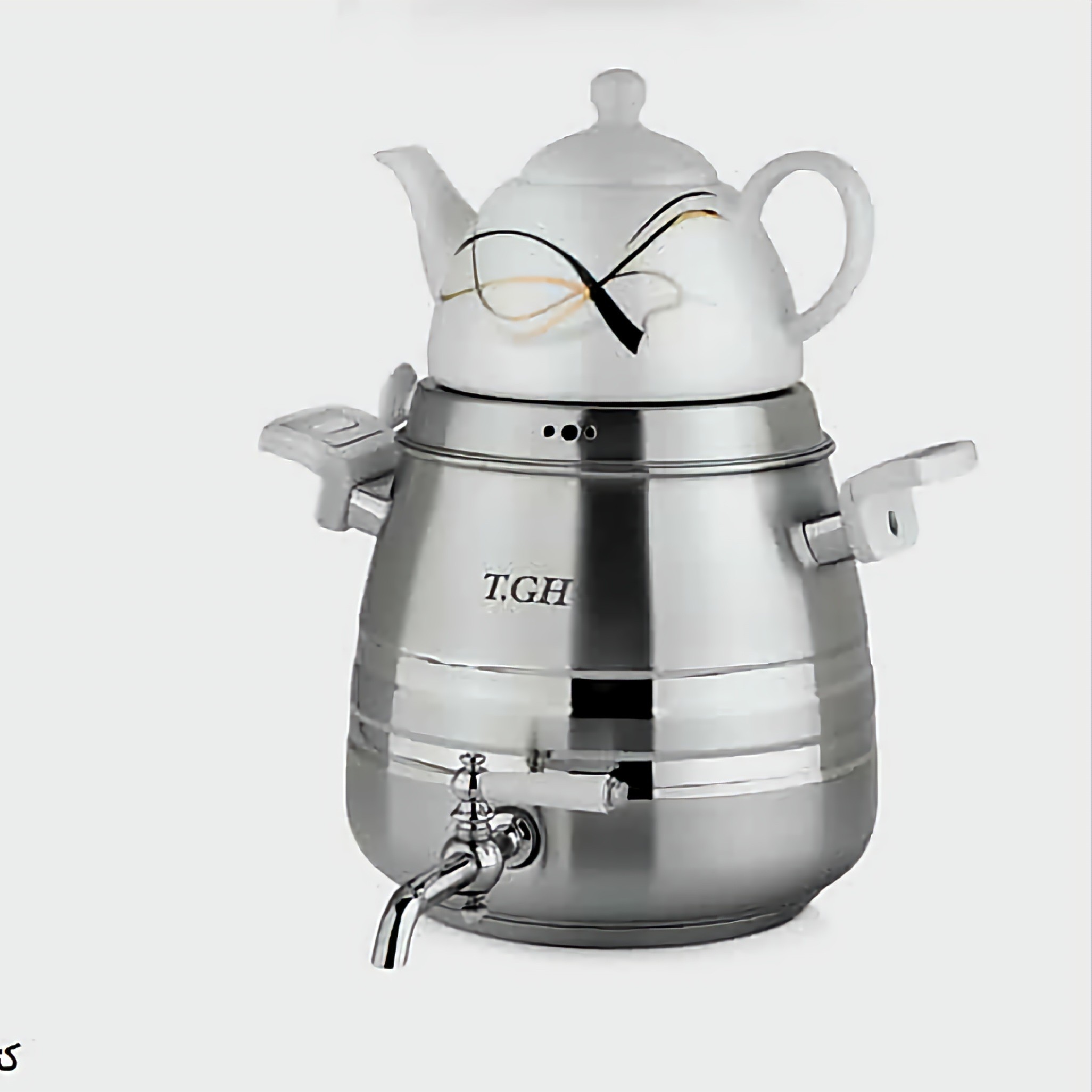 کتری و قوری کف چدن 5 لیتر قیطاسی T.GH کد 6020