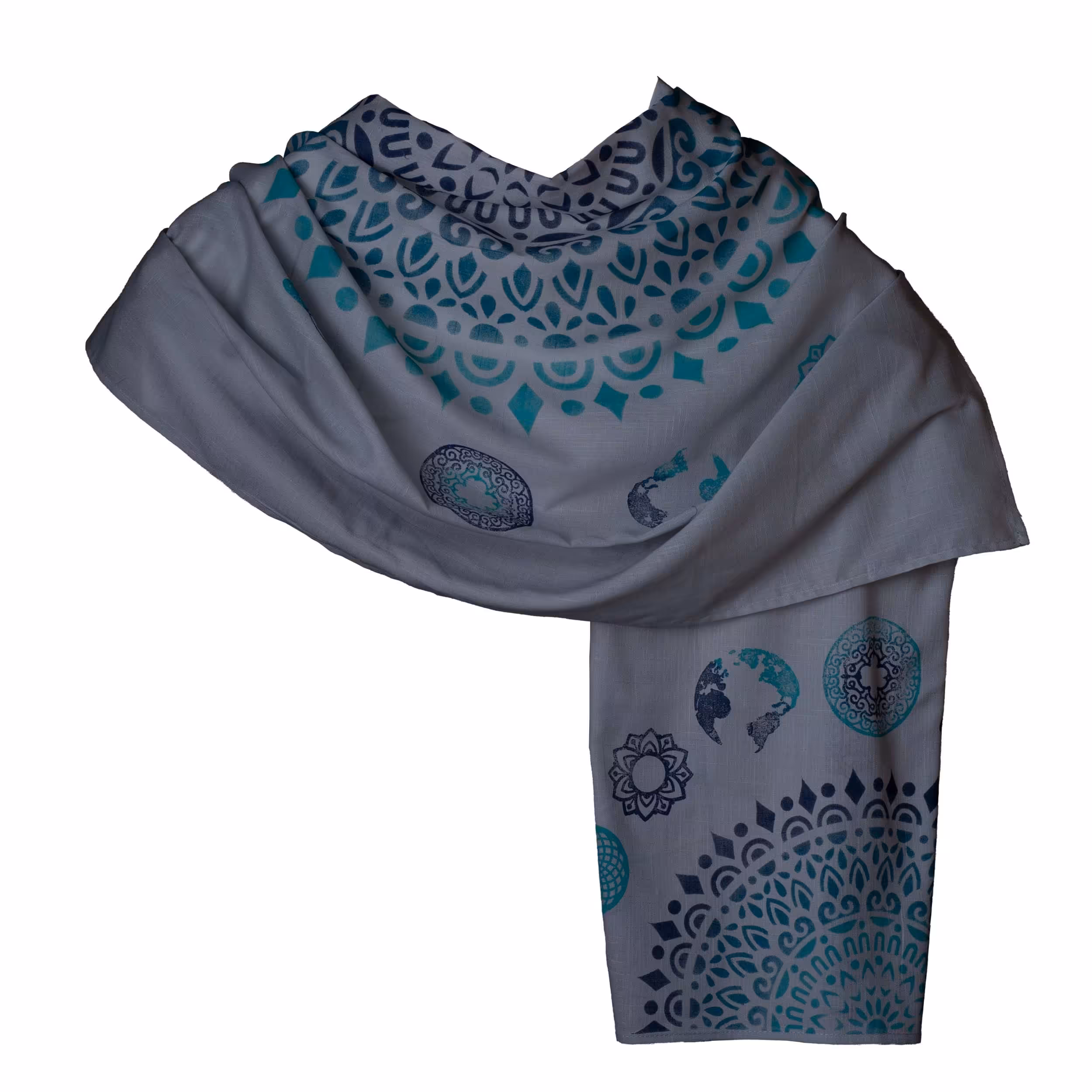 شال  چاپدستی طرح کهکشان کد N23