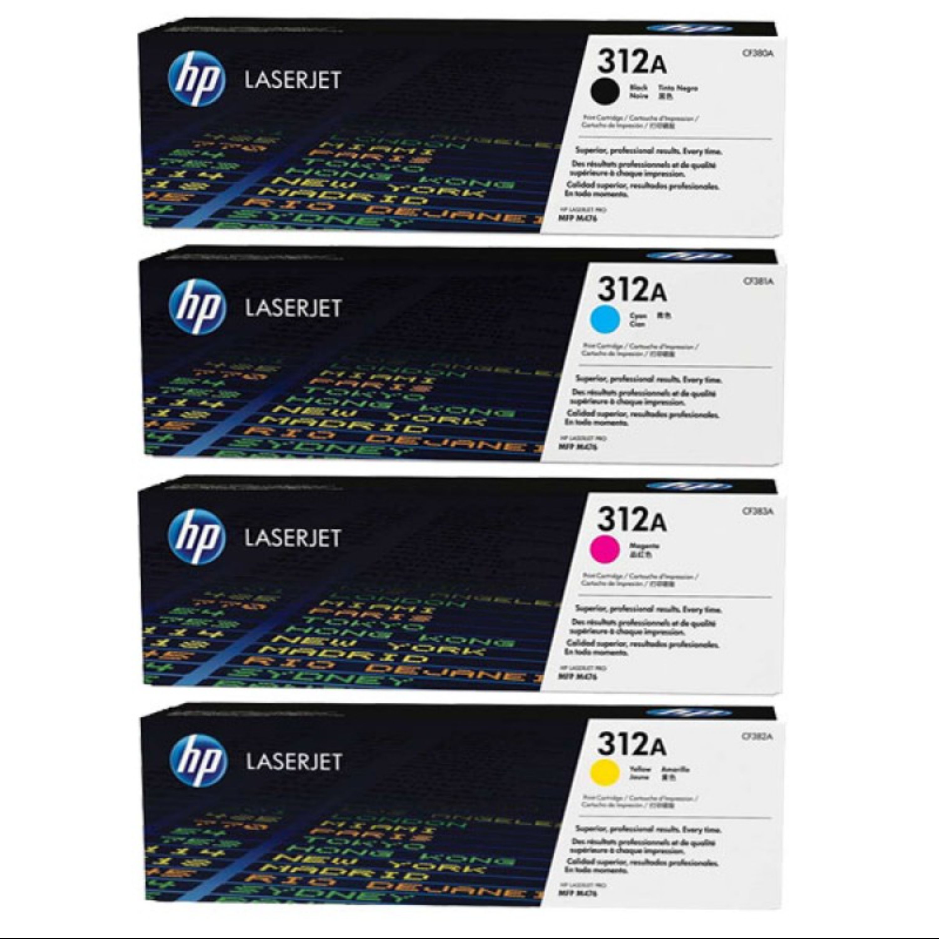 ست 4 رنگ کارتریج تونر لیزری رنگی HP 312A(با ضمانت و گارانتی)