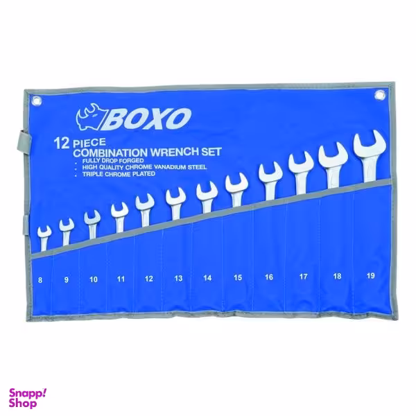 آچار یکسر تخت و یکسر رینگی بوکسو مدل WR1710-12B مجموعه 12 عددی