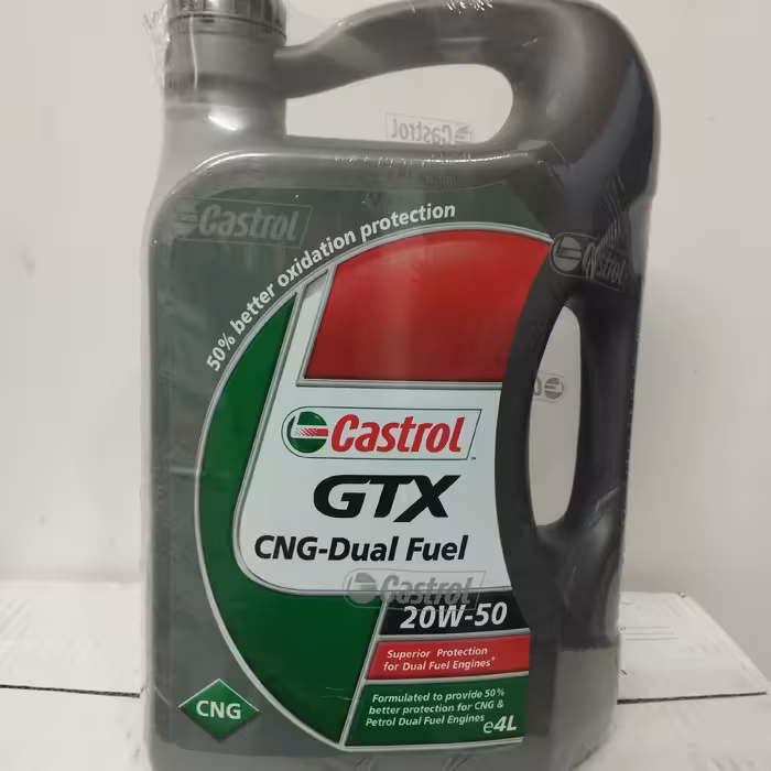 روغن موتور خودرو برند کاسترول مدل سی ان جی با ویسکوزیته 20w50 و شاخص API SJ چهار لیتری