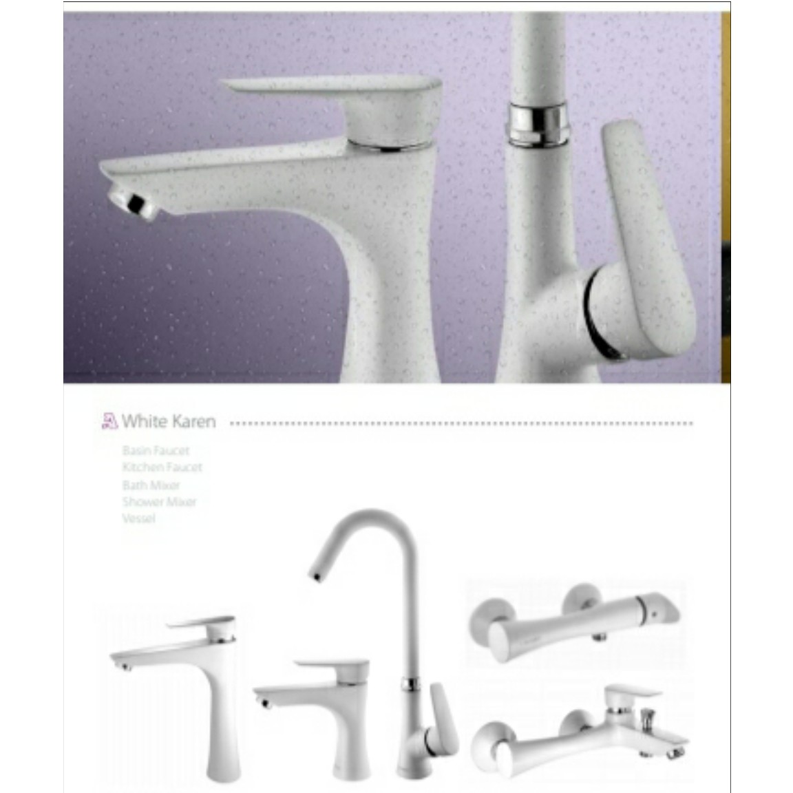 ست کامل شیرآلات  البرز روز مدل کارن سفید