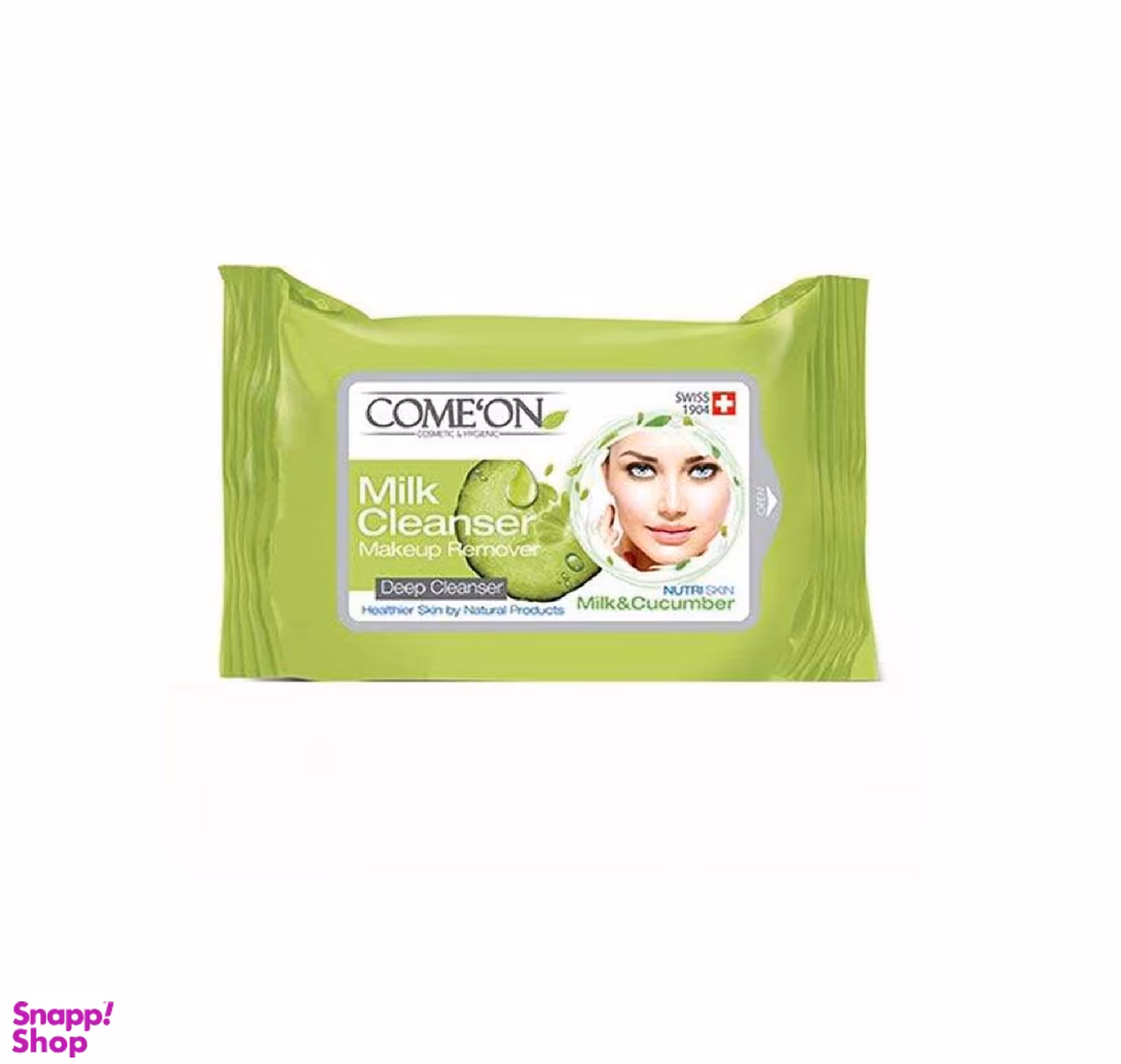 دستمال مرطوب پاک کننده آرایش کامان (Comeon) حاوی شیر و خیار 20 عددی