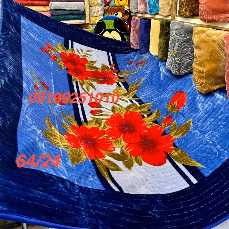 پتو نرمینه  دونفره نسیم گلدار گلبرجسته ساکدار پیلیسه با تراکم بالا مدل کرکره ای 