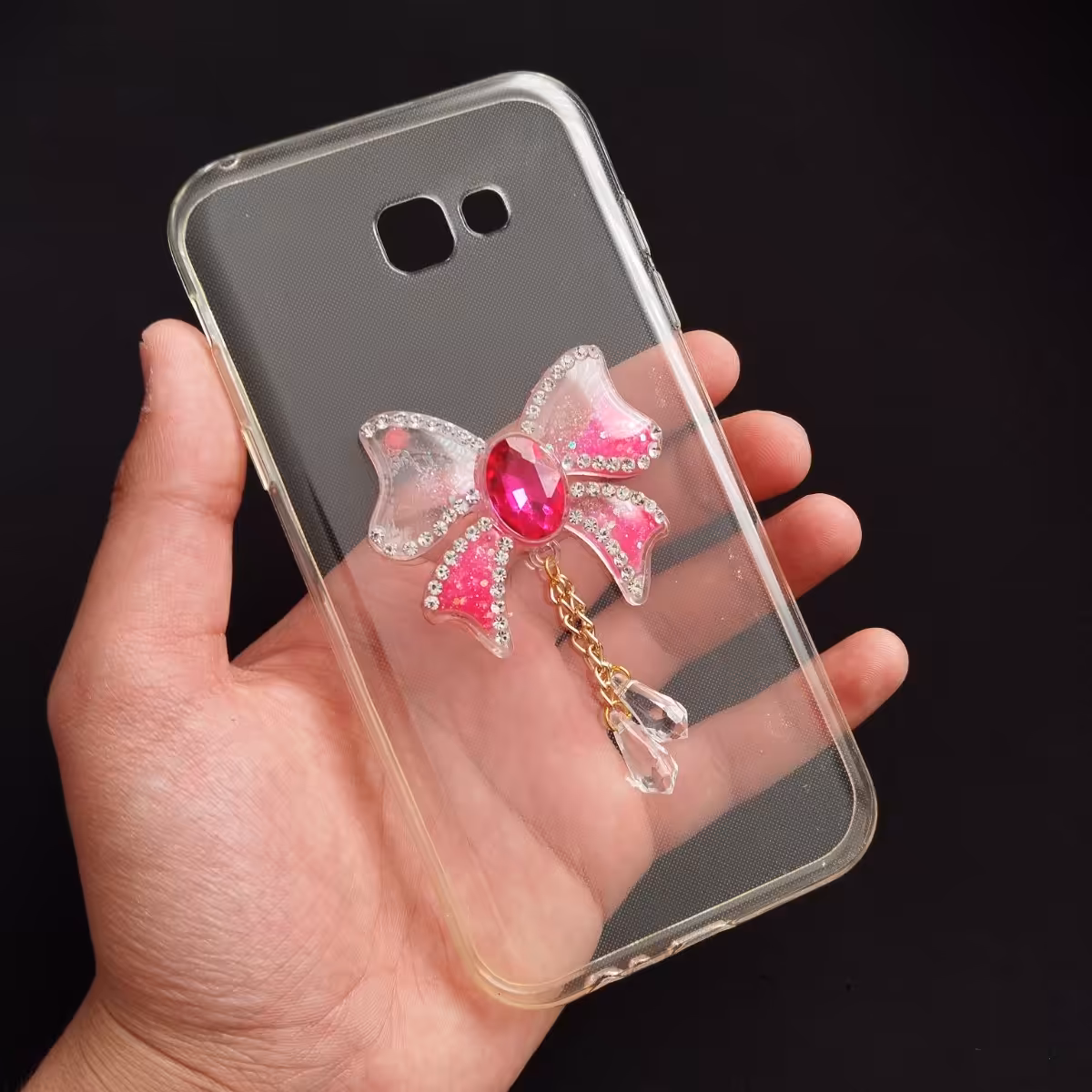 گارد  -  قاب  -  کاور شفاف به همراه پاپیون آکواریومی مناسب برای سامسونگ Galaxy a720 (A 720) - A7 2017