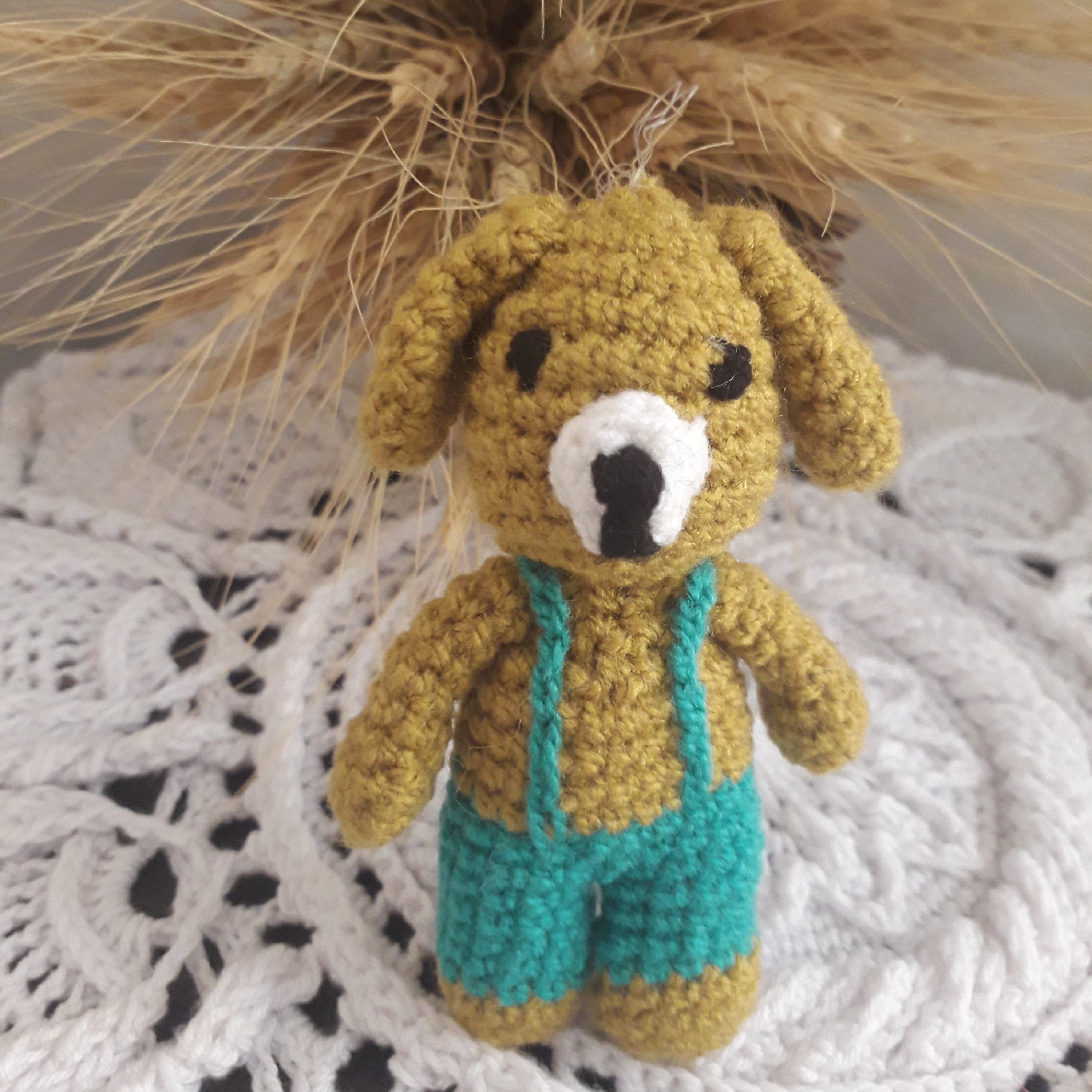 جا کلیدی عروسک سگ بافتنی 