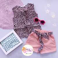 تاپ شورتک کتان کمربند دارanil