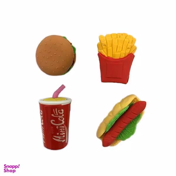 پاک کن طرح فست فود کد 04 مجموعه 4 عددی