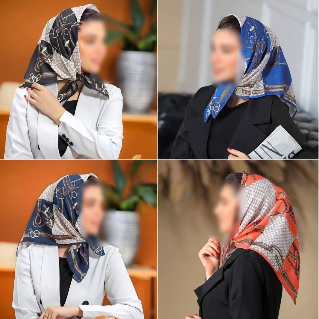 مینی اسکارف طرحدار و ساده نخی در رنگ بندی و طرح های متنوع ابعاد 70 در 70