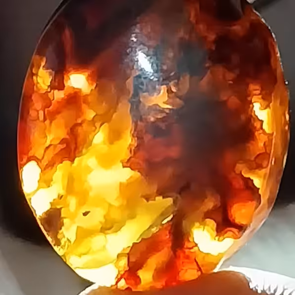 نگین عقیق مصور نیم رخ کاملا واضح 