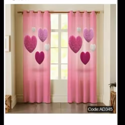 پرده ست اتاق خواب طرح قلب