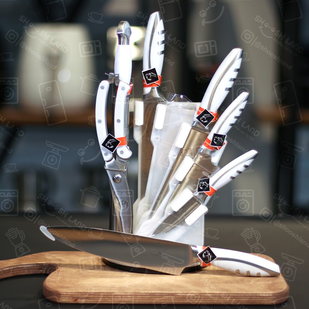 سرویس چاقو آشپزخانه 8 پارچه ویتارا رنگ سفید