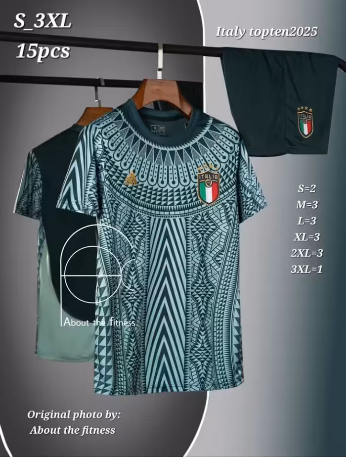 کیت تیم ملی فوتبال ایتالیا کانسپت topten (پیراهن شورت) ورژن هواداری