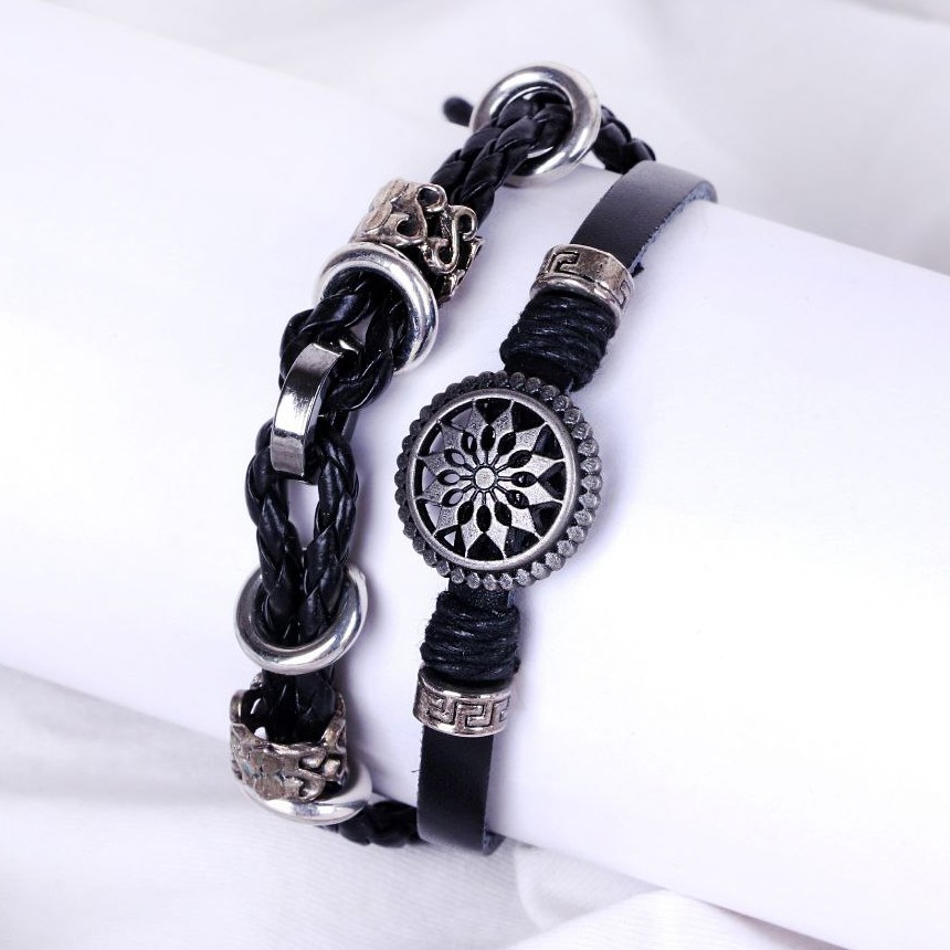 دستبند چرمی اسپرت رنگ ثابت جذاب